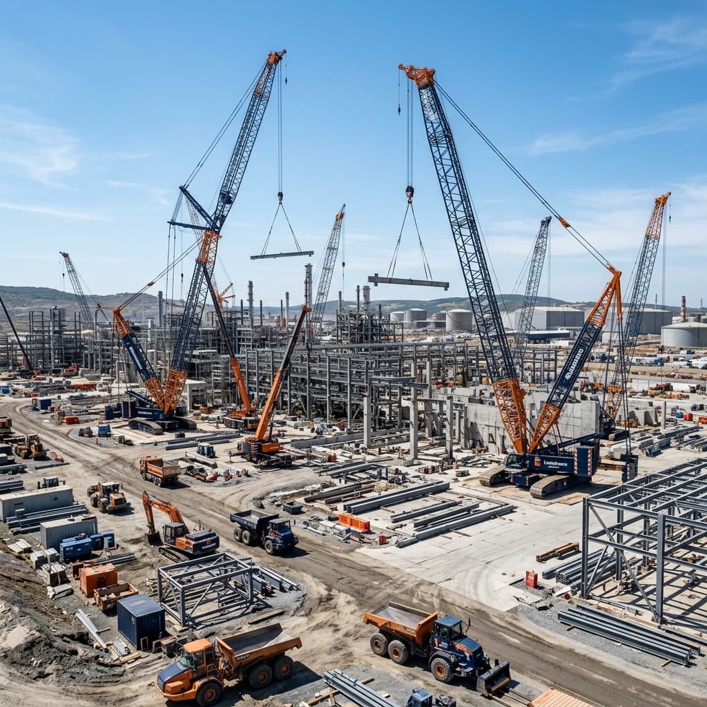 Large scale industrial construction site